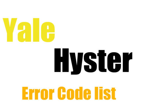 Yale and Hyster Forklift Error Codes List